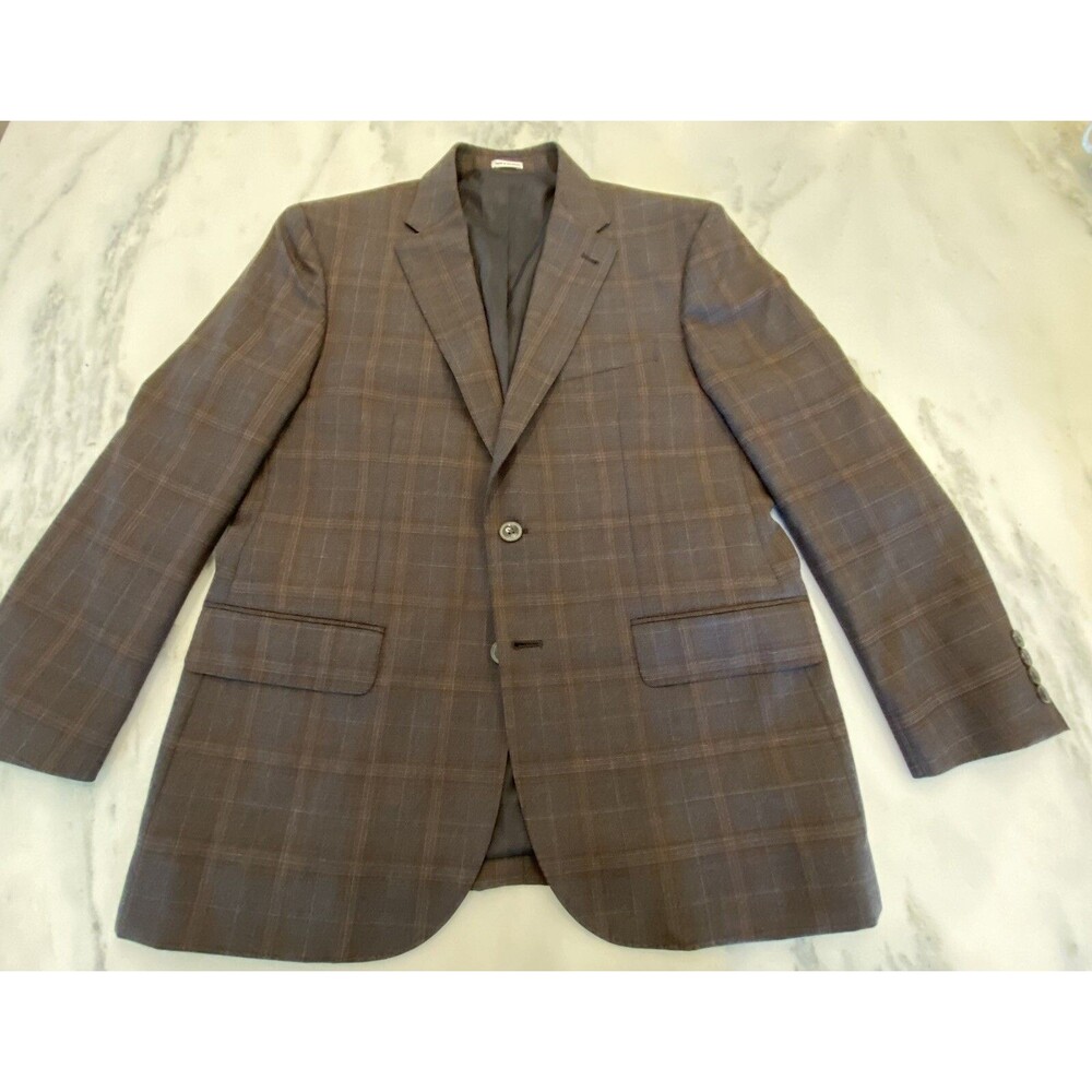 Joseph Abboud Mens Blazer Sport Coat Two Button Casual Jacket 40S Wool Plaid